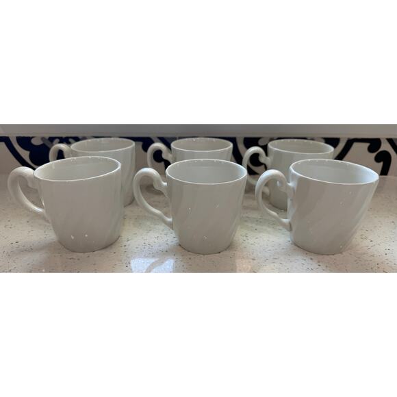 Johnson Brothers Other - Set of 6 JOHNSON BROTHERS REGENCY WHITE SWIRL MUGS (MADE IN ENGLAND)